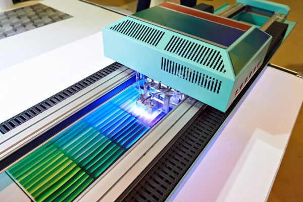 Maszyna do lakierowania UV przy pracy